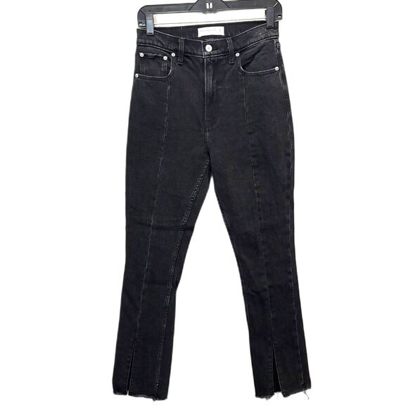 Abercrombie & Fitch The Skinny High Rise Jeans Split Seam Washed Black Size 4 XS - Picture 2 of 7